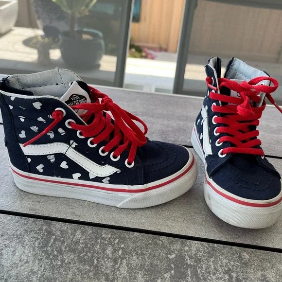 Kids High-Top Sneakers - Red and Blue Retro Brooklyn High Tops For Kids | Red & Black Kids  main image 3